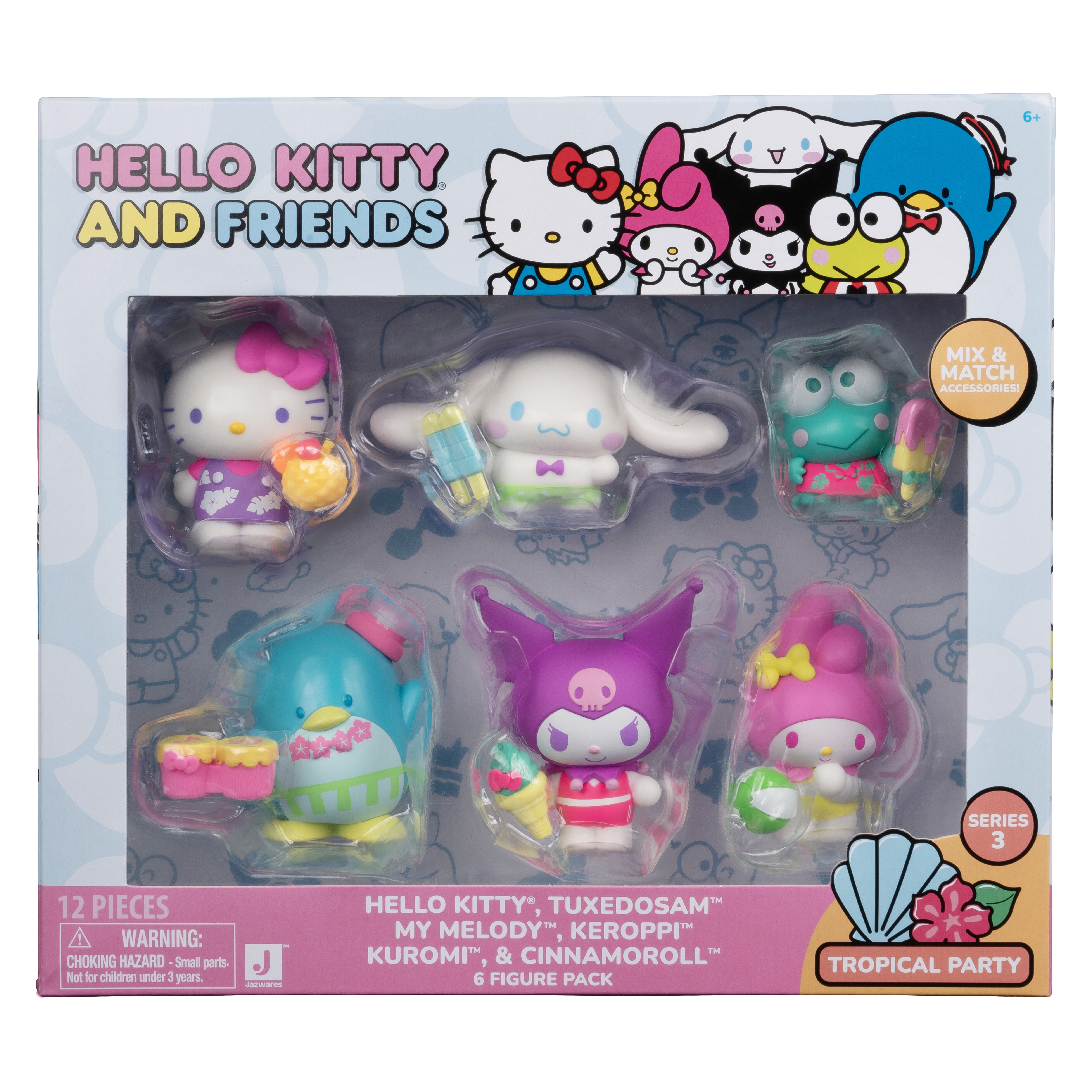 Hello Kitty® and Friends Neon Tropical Party, 2 inch Figure 6-Pack