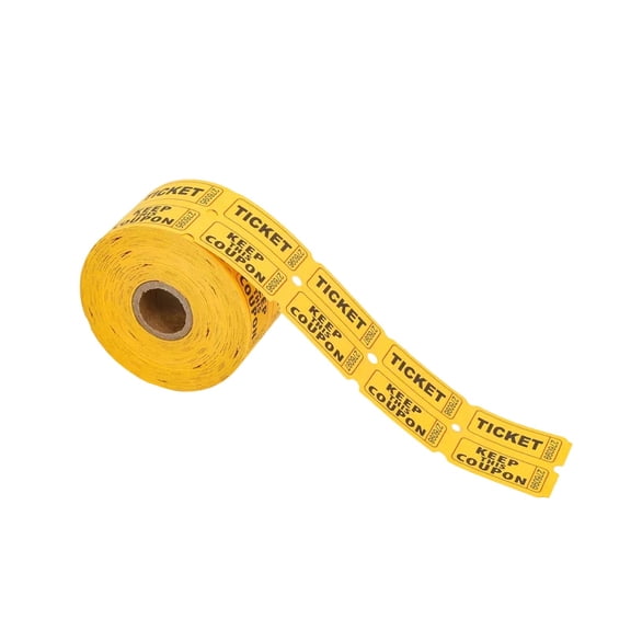 HKUKY 500pc Color Tearable Admission Coupon Voucher Prize Draw Paper Tickets for Event Raffle , Yellow