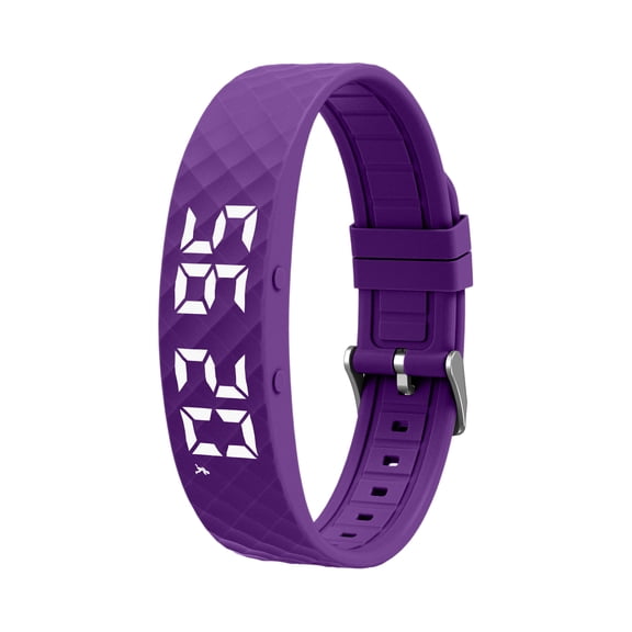 HKUKY Alarm Bracelet Watch Silent Timer Vibrating Alarm Wristband Adjustable Wearable Device for Heavy Sleepers, Purple
