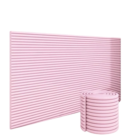 HKUKY Anti Collision Wall Stickers Soft Padding Foam Guard Self Adhesive for Headboard 8x79 Inch Bedroom Safety Protector, Pink