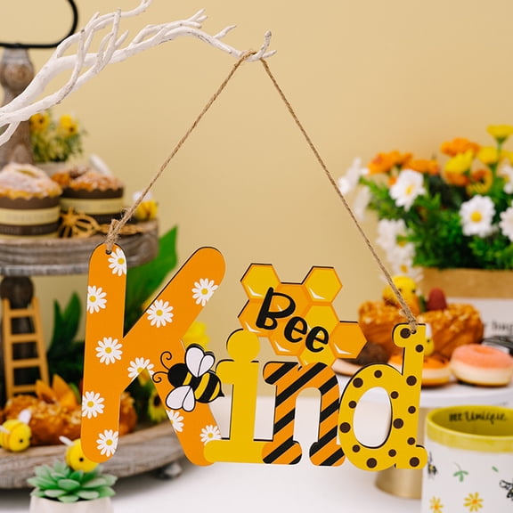 HKUKY Hive Rules Sign, Bee Decor, Decorative Wood Hanging Wood Plaque, Wall Decor Art, Inspirational Wood Sign, Bees Kitchen Wall Decor, Honey Bee Decorations for Home Farmhouse, Spring Summer Decor