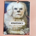 HKUKY Ugly Dogs in Renaissance Funny 2025 Wall Calendar,12 Monthly