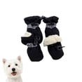 thumbnail image 1 of HKYNLAG 4Pcs Dog Shoes, Waterproof Dog Boots Dogs Paw Protector Dog Winter Booties Warm Snow Pet Boots for Small and Medium Pets Black 3, 1 of 3