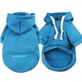 thumbnail image 1 of HKYNLAG Dog Hoodie for Small Medium Large Dogs, Fleece Hoodie for Dogs with Zipper Pocket, Fall Winter Warm Cat Puppy Sweatshirts Blue XS, 1 of 5