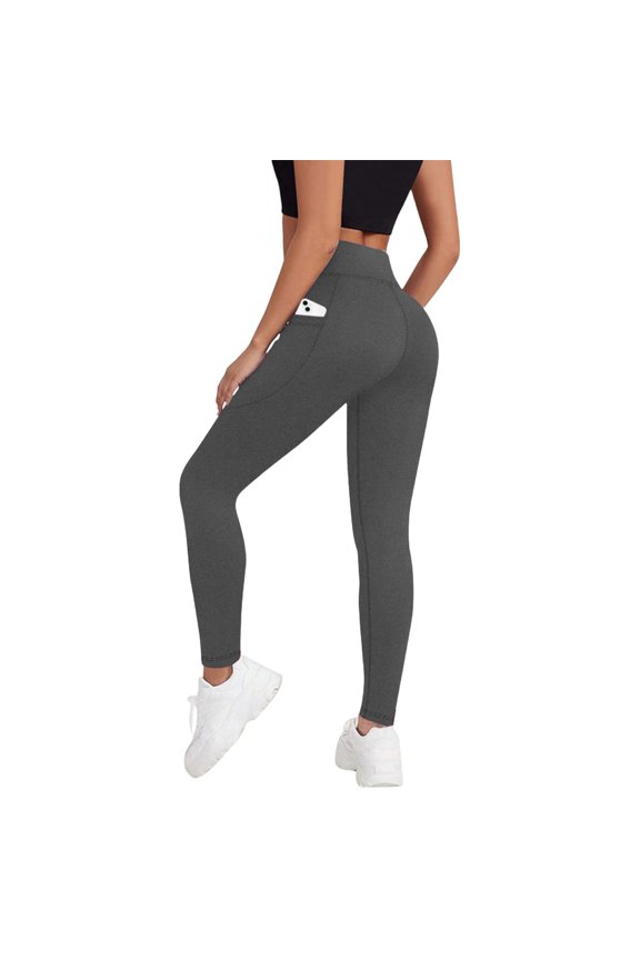 Leggings for Women High Waisted Yoga Pants Stretch Casual Fitness Workout Running Ankle Legging Gray S