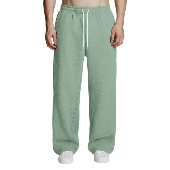 HKYNLAG Men's Baggy Sweatpants Loose Fit Elastic Waist Drawstring Wide Leg Lounge Sweat Pants with Pockets Streetwear Track Pants Mint Green 3XL