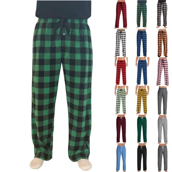 HKYNLAG Men's Pajama Pants Buffalo Plaid Mens PJ Pajama Pants Bottoms Caual Lounge Pants Sleepwear Christmas PJs with Pockets Gray M