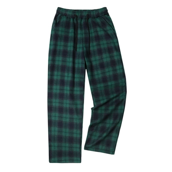 HKYNLAG Men's Soft Plaid Pajama Lounge Sleep Pant Elastic Waist Drawstring Baggy Plaid Pj Pants Comfy Loungewear Trousers with Pocket Army Green L