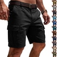 thumbnail image 1 of HKYNLAG Men's Twill Cargo Shorts Relaxed Fit Lightweight Durable Casual Hiking Shorts Multi Pockets Casual Golf Outdoor Work Shorts (No Belt) Dark Blue S, 1 of 5