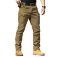 thumbnail image 1 of HKYNLAG Mens Tactical Cargo Pants Water Ripstop Resistant Quick Dry Hiking Work Pants with Multi-Pockets (No Belt) Brown L, 1 of 9