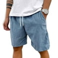 thumbnail image 1 of HKYNLAG Pacificozy Men's Shorts, Casual Corduroy Drawstring Elastic Waist Mokaloha Short, Summer Loose Fit Beach Shorts with Pockets Blue 2XL, 1 of 4