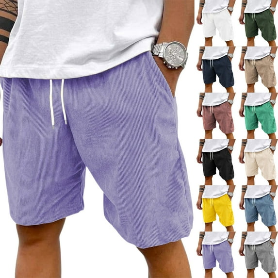 HKYNLAG Pacificozy Men's Shorts, Pacific Cozy Shorts, Mokaloha Mens Short, Corduroy Drawstring Elastic Waist Summer Loose Fit Casual Beach Pants Army Green S