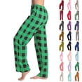 thumbnail image 1 of HKYNLAG Pajama Pants for Women Plaid Soft Lightweight Wide Leg Pj Pants Casual Comfy Loungewear Christmas Sleep Bottoms Light Purple 2XL, 1 of 5