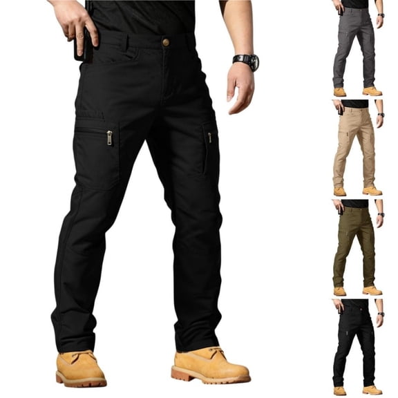 HKYNLAG Tactical Cargo Pants for Men Outdoor Waterproof Quick Dry Hiking Pants Baggy Ripstop Construction Work Pant Army Green M