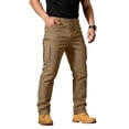 thumbnail image 1 of HKYNLAG Tactical Cargo Pants for Men Relaxed Fit Waterproof Hiking Pants Ripstop Durable Construction Work Pants with Pockets Brown M, 1 of 8