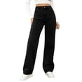 thumbnail image 1 of HKYNLAG Wide Leg Jeans Women Casual 2025 Plus Size Flare Bell Bottom Bootcut Stretchy Baggy High Wasted Y2K Denim Pants Black S, 1 of 7
