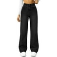 thumbnail image 1 of HKYNLAG Women Baggy Wide Leg Jeans High Waist Boyfriend Jeans Straight Leg Loose Trousers Y2k Streetwear Pants for Women Black XL, 1 of 6