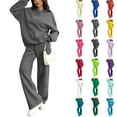 thumbnail image 1 of HKYNLAG Women's 2 Piece Outfits Fall Sweatsuits Oversized Hoodies Wide Leg Sweatpants Tracksuits Lounge Matching Sets Saffron S, 1 of 7