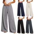 thumbnail image 1 of HKYNLAG Women's Baggy Wide Leg Sweatpants with Pockets High Waist Drawstring Loose Casual Lounge Trousers Fall Clothes Light Gray L, 1 of 6