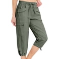 thumbnail image 1 of HKYNLAG Women's Cargo Capri Pants Lightweight Quick Dry Jogger Pants Hiking Travel Summer Pants for Outdoor with Pockets Green M, 1 of 6