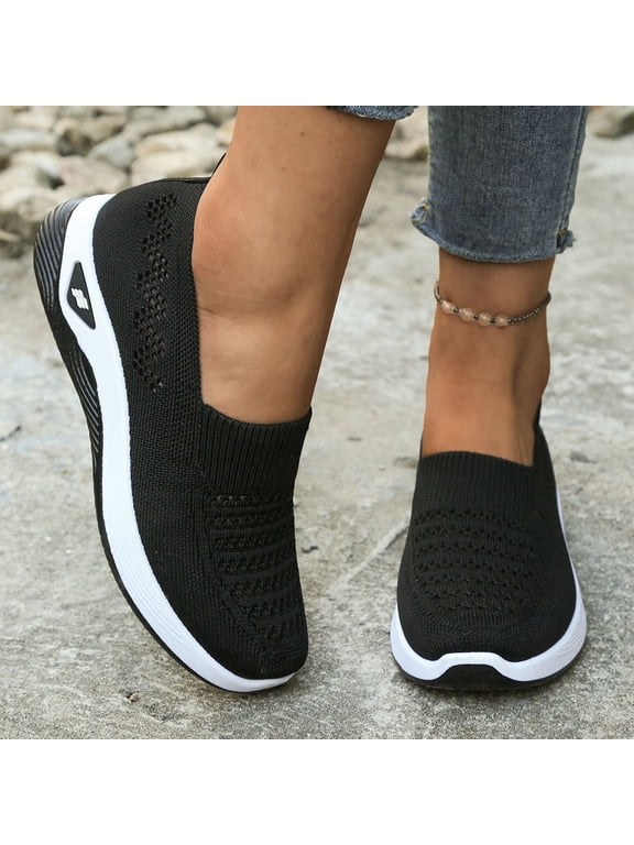 Women's Orthopedic Walking Shoes, Wide Width Breathable Soft 2026 New Running Sneakers, Comfortable Arch Support Shoes Black