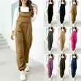thumbnail image 1 of HKYNLAG Womens Fleece Fuzzy Overalls Adjustable Suspender Straps Snow Ski Bib Jumpsuit Winter Warm Overalls Jogger Jumpsuits with Pockets Beige M, 1 of 9