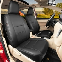 HKZ Fit Corolla Car Seat Cover Full Set for 2014-2019 Toyota Corolla L LE LE Eco XLE Sedan - Faux Leather (Black)