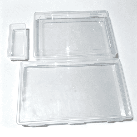 HKquanlin 3 Pack Clear Stackable Plastic Storage Boxes with Lids for Document Organization