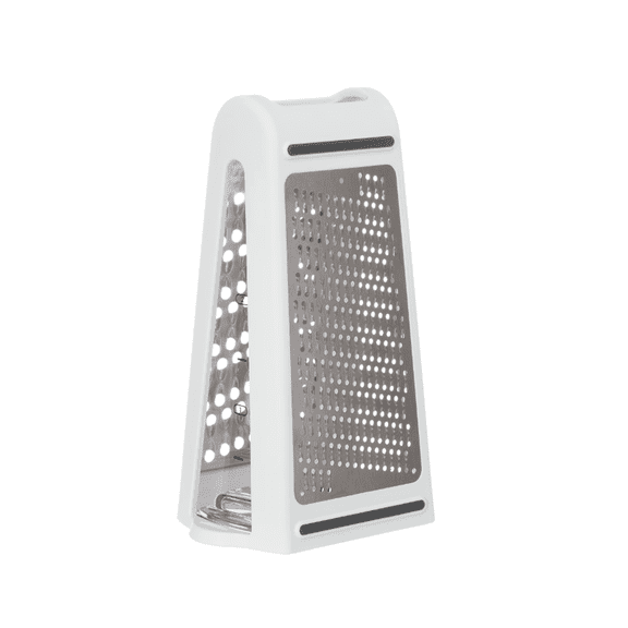 HKquanlin Box Grater with Collection Container, 430 Stainless Steel Cheese and Vegetable Shredder, White, 5.1 x 3.3 x 8.5 in