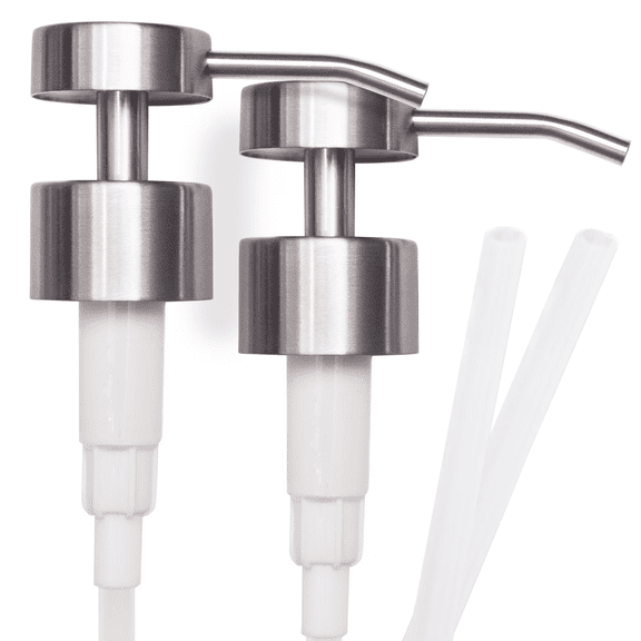 HKquanlin Brushed Nickel Stainless Steel Soap Lotion Dispenser Pump, 2 Pack, 2.36×4.21 in