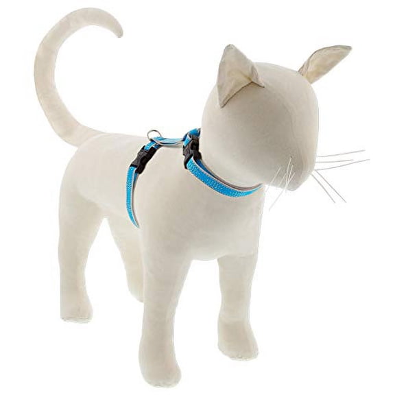 Lupine Reflective Cat and Small Pet H-Style Harness in 1/2" Wide Blue Diamond with 12" to 20" Adjustable Girth