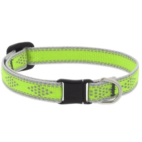 Lupine Reflective Cat Safety Collar 1/2" Wide Green Diamond Adjusts 8" to 12"