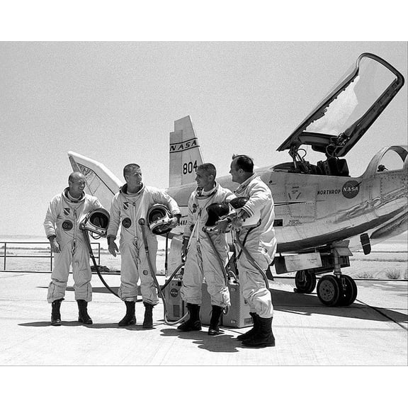 HL-10 on Dry Lake with Pilots Style -1 - 20x30 Inch Laminated Aviation Poster - Stunning Detail and Bold Colors