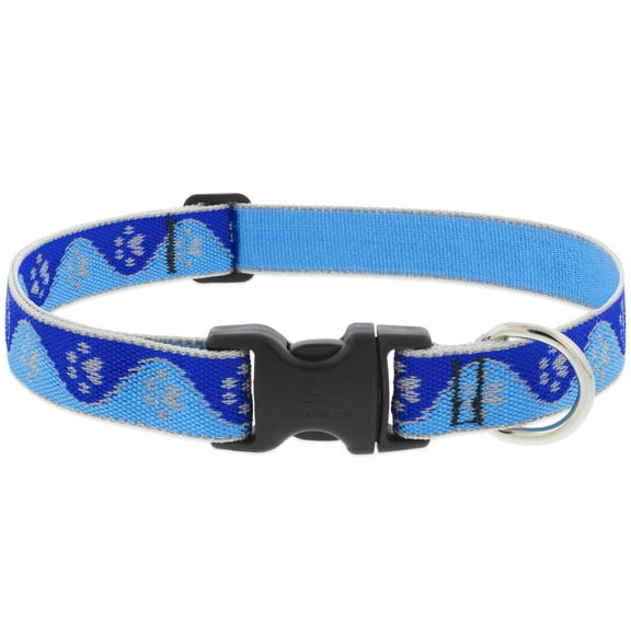 HL 1in Blue Paws 16-28 Adj Dog Collar