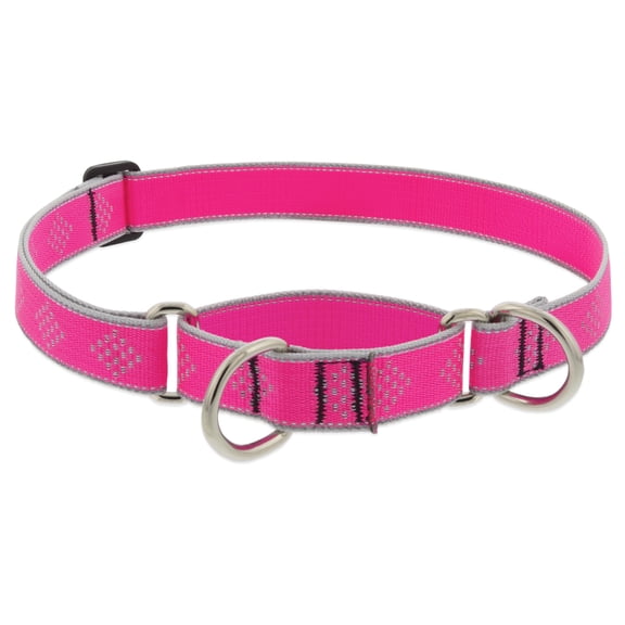 HL 1in Pink Diamond 15-22 Martingale Dog Collar