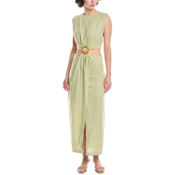 HL Affair womens  Cutout Waist Midi Dress, s, Green
