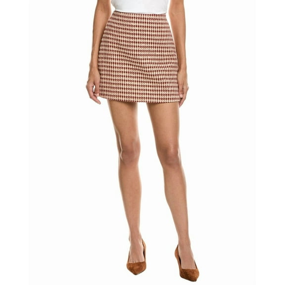 HL Affair womens  Houndstooth Mini Skirt, m, Red