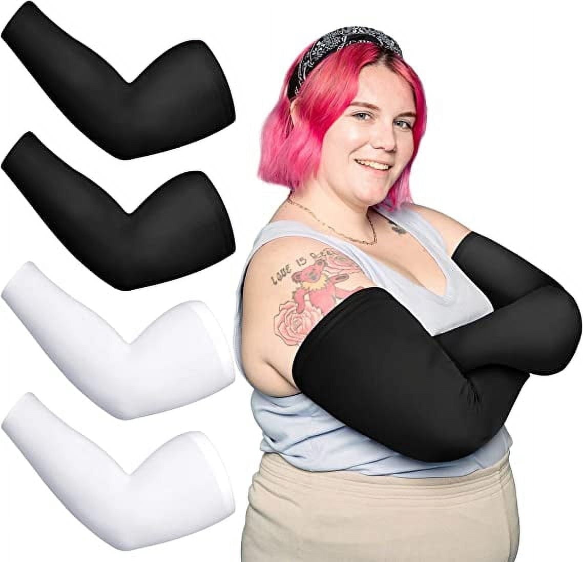 HL Arm Sleeves UV Sun Protection Sleeves Cooling Ice Silk Oversized Arm ...
