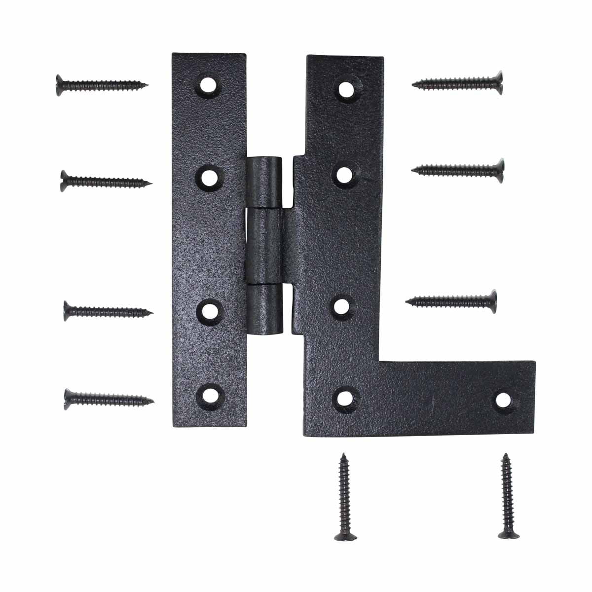 Black Wrought Iron Offset Cabinet Hinge 4.5 Inch