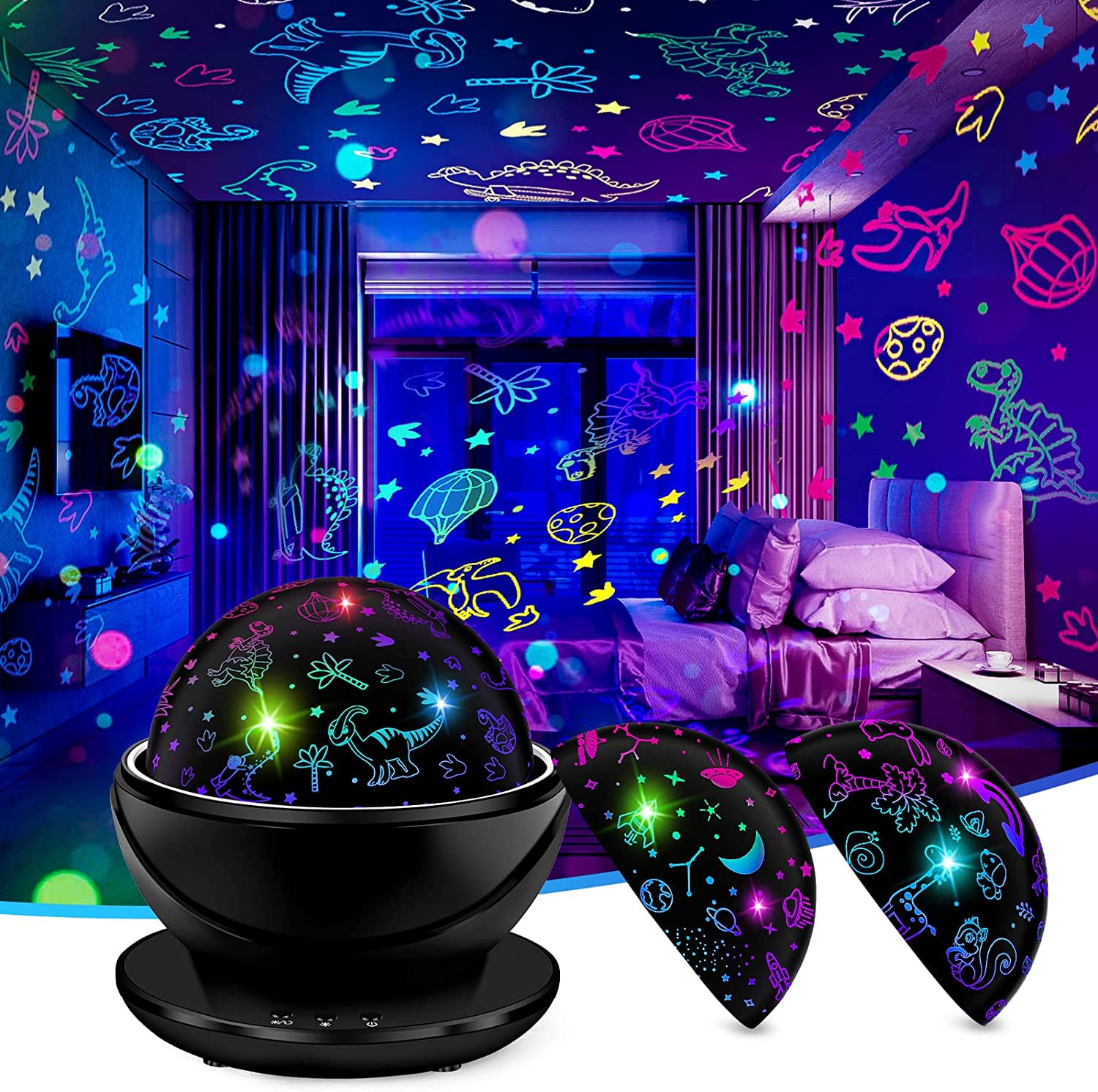 HL Dino, Planets Animals Projector LED Night Lights, Colorful
