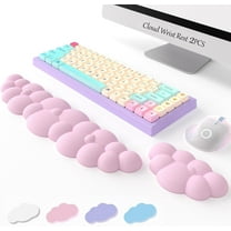 HL High Density Memory Foam Keyboard Wrist Rest for Office/Computer/Laptop/Gaming/Mac, Pink, 2 Pack