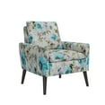 thumbnail image 1 of HL Home Furnishings Allyson Mid-Century Modern Armchair in Blue and Gray Floral, 1 of 9