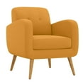 thumbnail image 1 of HL Home Furnishings Armchair in Mustard Yellow Linen with Natural Legs, 1 of 13