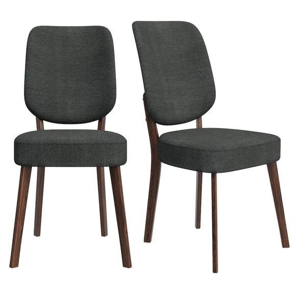 HL Home Furnishings Upholstered Charcoal Gray Armless Dining Chairs (Set of 2)