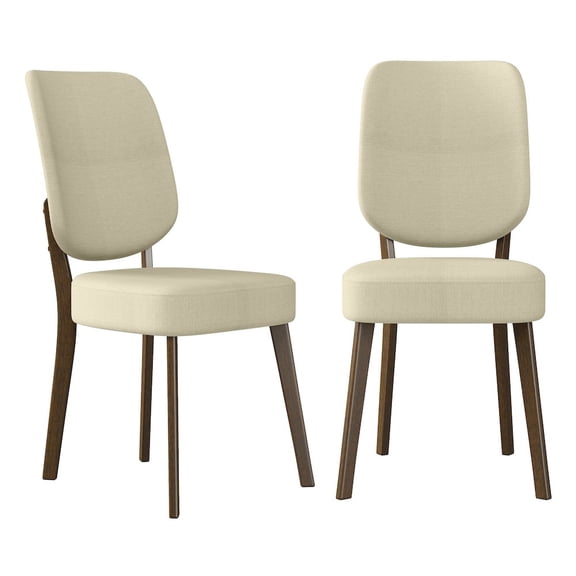 HL Home Furnishings Upholstered Oatmeal Tan Armless Dining Chairs (Set of 2)