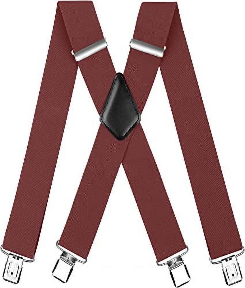 HL Men's Suspender Trousers Braces with Strong 2 inch Wide 4 Clips