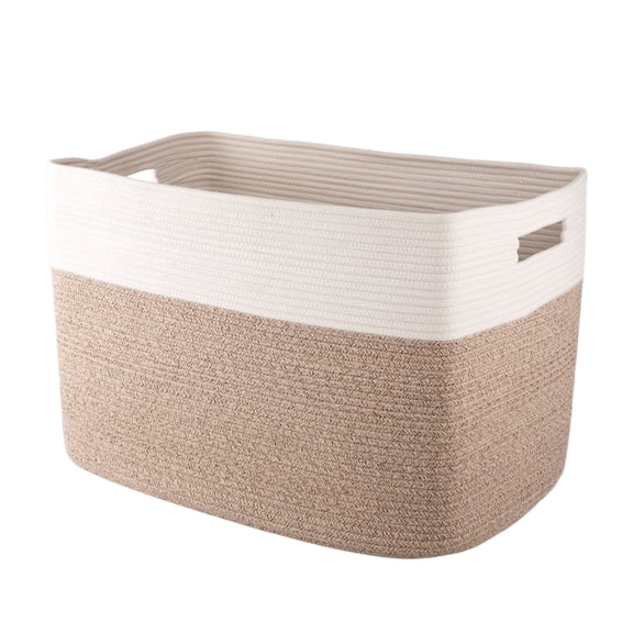 HLAOLA 100L Large Storage Bin with Handles, Decorative Rope Basket for Living Room, Bedroom