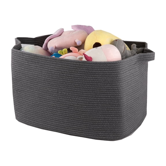 HLAOLA Large Laundry Basket, 90L, 23.62" x 16.54" x 13.78" Rectangular Cotton Rope Storage Basket, Suitable for Storing Blankets, Toys and Clothes in Various Places