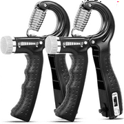 HLAiLL Hand Grip Strengthener Adjustable Resistance 22-130lb Workout Grip Strength Trainer for Muscle Building and Finger Forearm Wrist, Black,2 pcs