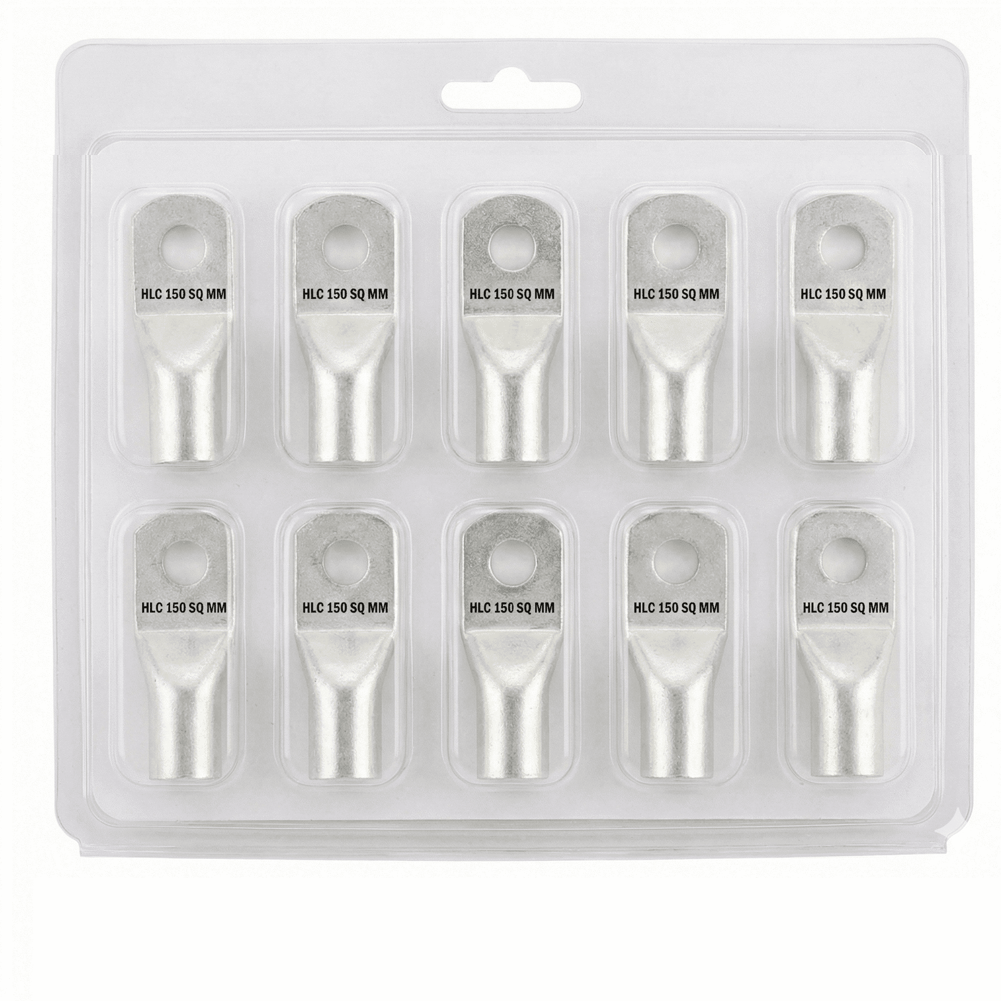 HLC Aluminum Lug | 150 mm² Wire Connector | Stud Hole | Heavy Duty Electrical Cable Lug | Crimp Type pack of 6